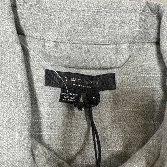 Twenty Montreal Men's Button Up Short Sleeve Grey Shirt NWT Size S Pinstripe - Picture 3 of 9